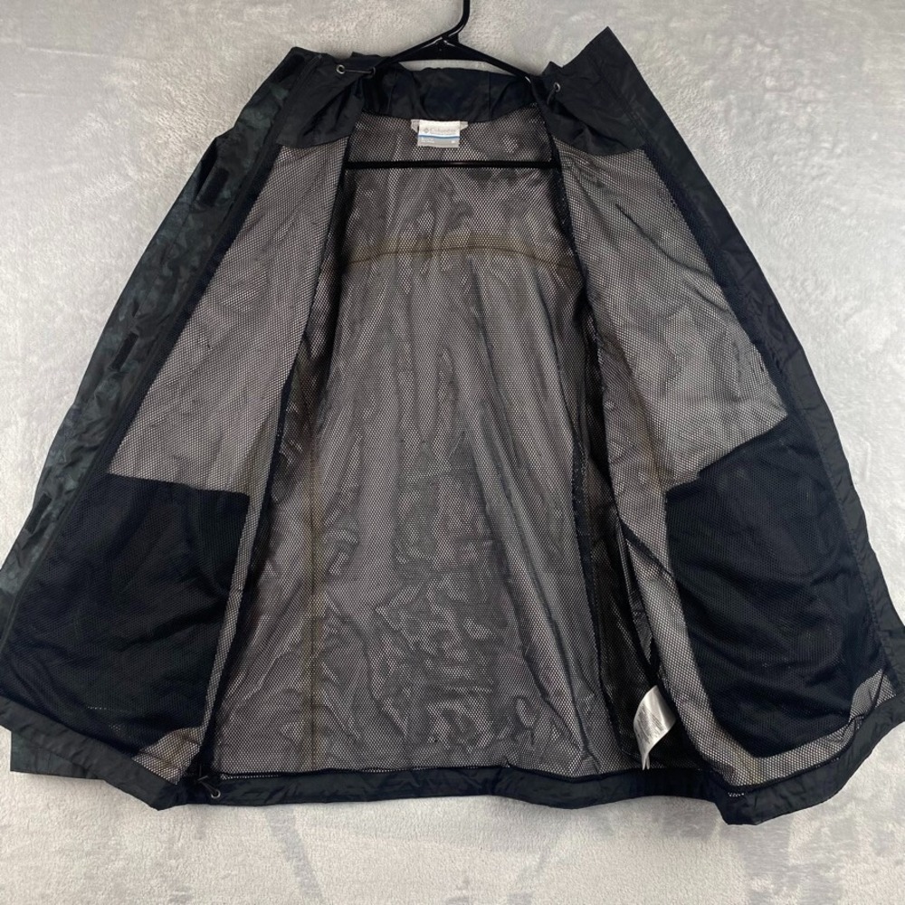 Columbia Jacket Women Medium Black Arcadia Print Omnitech Windbreaker Waterproof - Picture 5 of 12